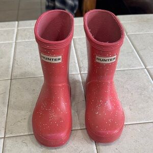 Hunter Kids Pink Sparkle Rain Boots